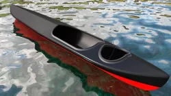 Lost canoe in the water