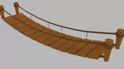 Low Poly Wood Bridge Low-poly  3D model