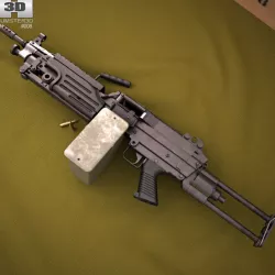 M249 Para light machine gun 3D model