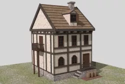 Medieval House Low Poly Low-poly  3D model