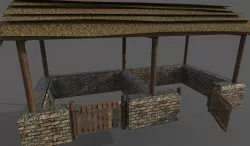 Medieval Stable Low-poly  3D model