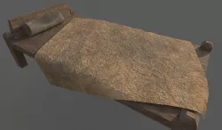 Medieval Style Bed Low-poly  3D model