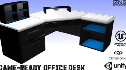 Modern Office Desk Game Ready Low-poly  3D model