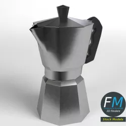 Moka Coffee Pot Low-poly  3D model