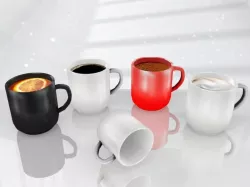 Mug Hot Drinks Pack Low-poly  3D model