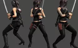 Ninja Assassin Low-poly  3D model