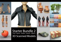 Object - HDRi - Bonsai - Food - Girl - Fashion Starter Bundle 2 Low-poly  3D model