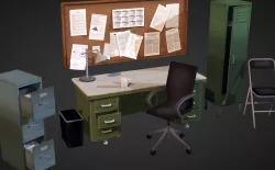 Office Interior Props Low-poly  3D model