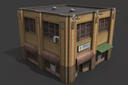 Old Drug Store Low-poly  3D model