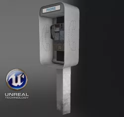 Phone Booth Low-poly  3D model