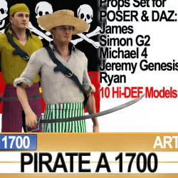 Pirate Props Poser Daz A 1700 3D model