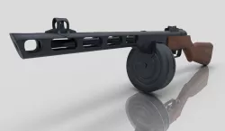 PPSH-41  Low-poly  3D model