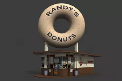 Randys Donuts Restaurant Low-poly  3D model