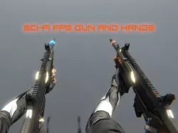 SCI-FI FPS Gun and hands Low-poly  3D model
