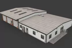 Suburban Fire Department Low-poly  3D model