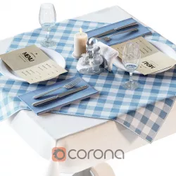 Table with table setting for a cafe 3D model