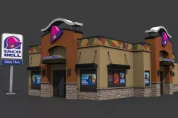 Taco Bell Restaurant Low-poly  3D model