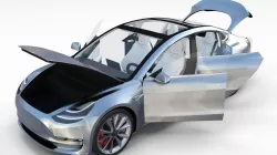 Tesla Model 3 Silver with interior 3D model