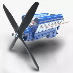 V12 aviation engine 3D model