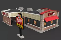 Wendys Restaurant Low-poly  3D model