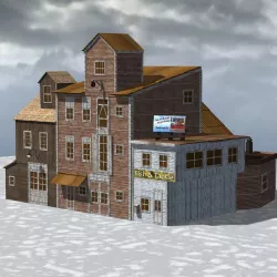 Wharf Building obj format 3D model