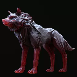 Wolf shaman Low-poly  3D model