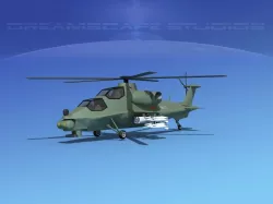 WZ-10 Attack Helicopter V01 Low-poly  3D model