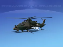 WZ-10 Attack Helicopter V04 Low-poly  3D model