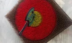 Bristle Board Throwing Axe