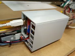 DIN mount fan cooled GRBL enclosure for Arduino UNO + CNC shield