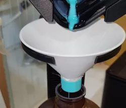 Funnel with resin filter