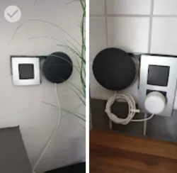 Google Nest Mini holder in combination with Niko lightning swith