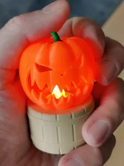 Mini pumpkin stand for LED tea candle