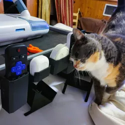 Remote Holders snap on to IKEA KLIPSK bed tray