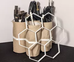 Simple cable organizer using toilet paper tubes