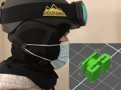 Ski Helmet Covid mask clip/holder