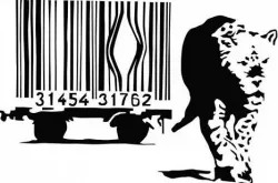 Banksy Barcode Leopard stencil