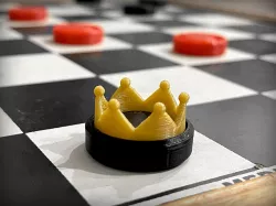 Checkers Set With Crown Pieces