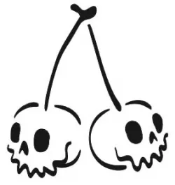 Cherry Skull stencil