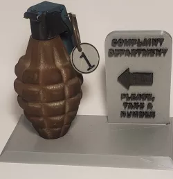 Complaint Grenade Sign (need a grenade mockup)