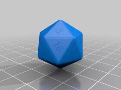 D20 dice round corners
