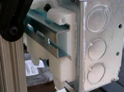 Din Rail to 4in square junction box mount
