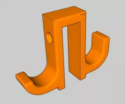 Double hook for 40x20mm metallic bar