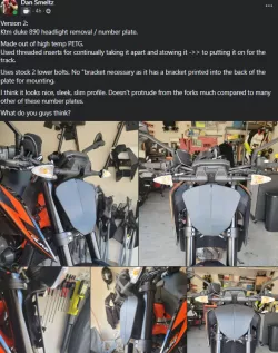 Duke 890 R Track Number Plate