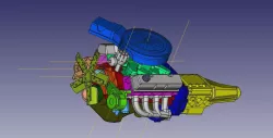 Ford 351 Cleveland engine/transmission in 1/24th scale for model cars