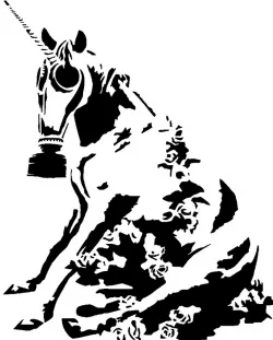 Gas Mask Unicorn stencil