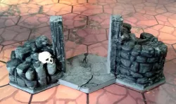 Gloomhaven Walls: Stone Pillar Door Frame (Flat Hex)