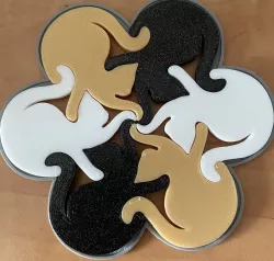 Puzzle Cat Coaster + support