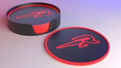 Rocket Lab Coaster Set - Contoured Logo