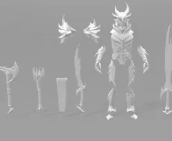 Skyrims Daedric Model / Armour Suit and Weapons